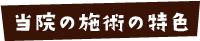 当院の施術の特色